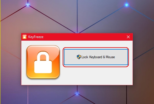 Mở KeyFreeze và vô hiệu hóa bàn phím