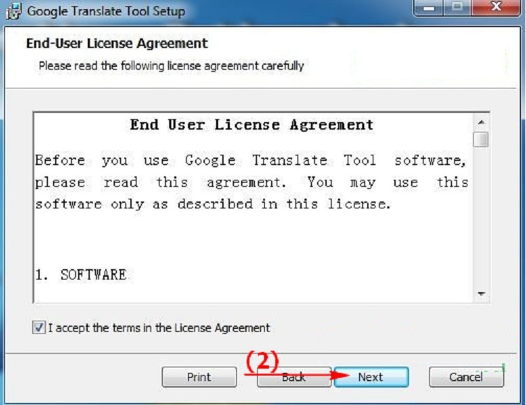 Bước 2: Ở bước tiếp theo bạn hãy chọn vào mục I accept the terms in the license Agreement >> rồi ấn chọn Next.